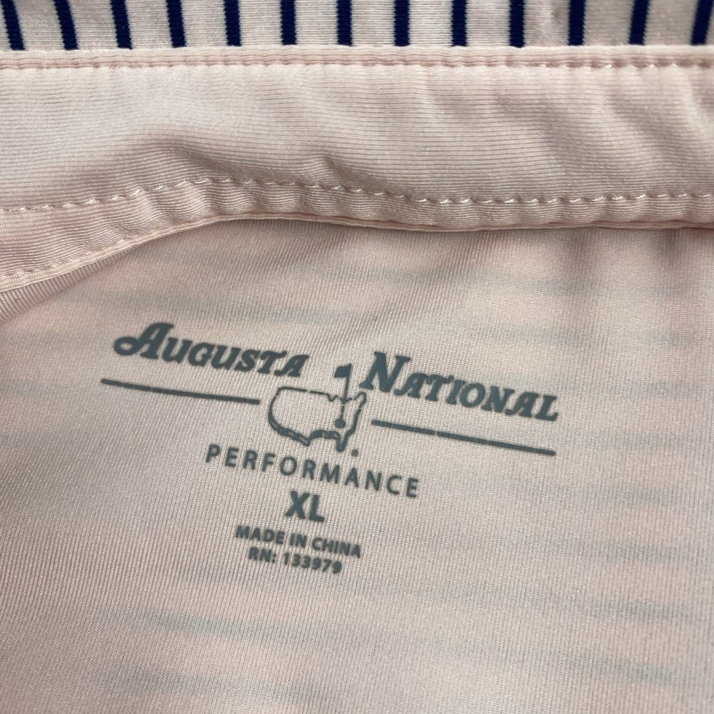 Augusta National Polo‎ Shirt Mens XL Pink Blue Striped Golf Performance - Picture 8 of 15